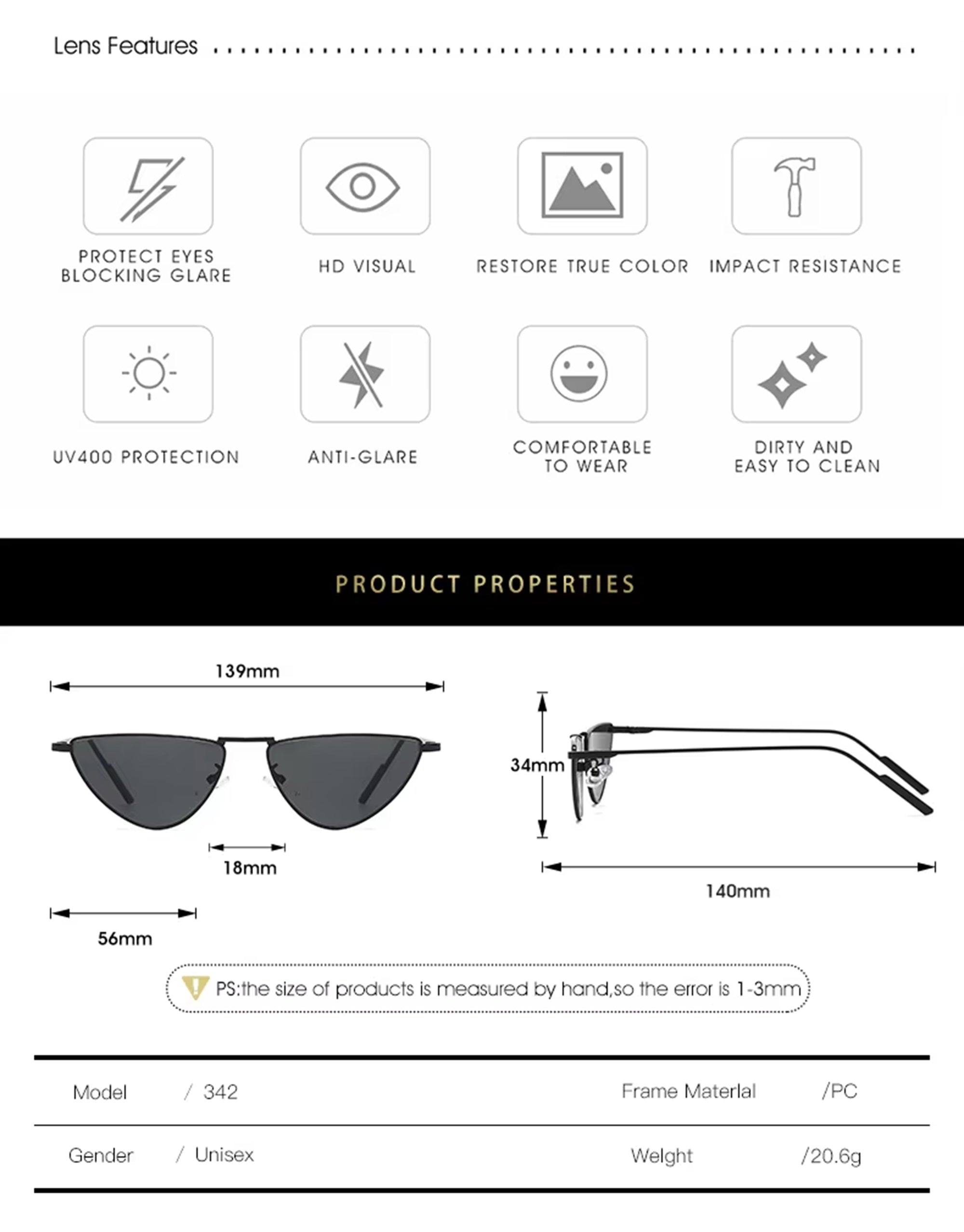 Solitude |Classic Cat-Eye Metal Sunglasses