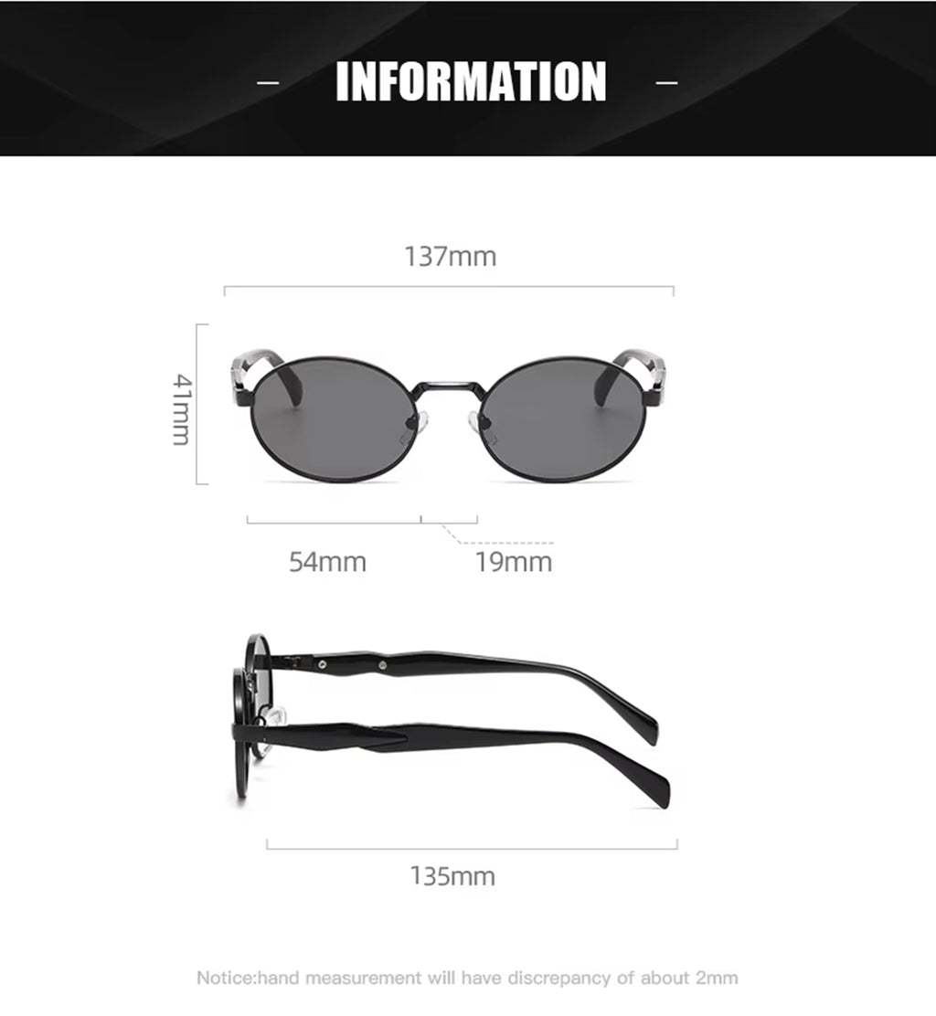 Continuum |Classic Oval Metal Sunglasses