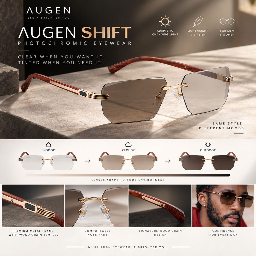 Shift Sora | Photochromic Rectangle Rimless Sunglasses