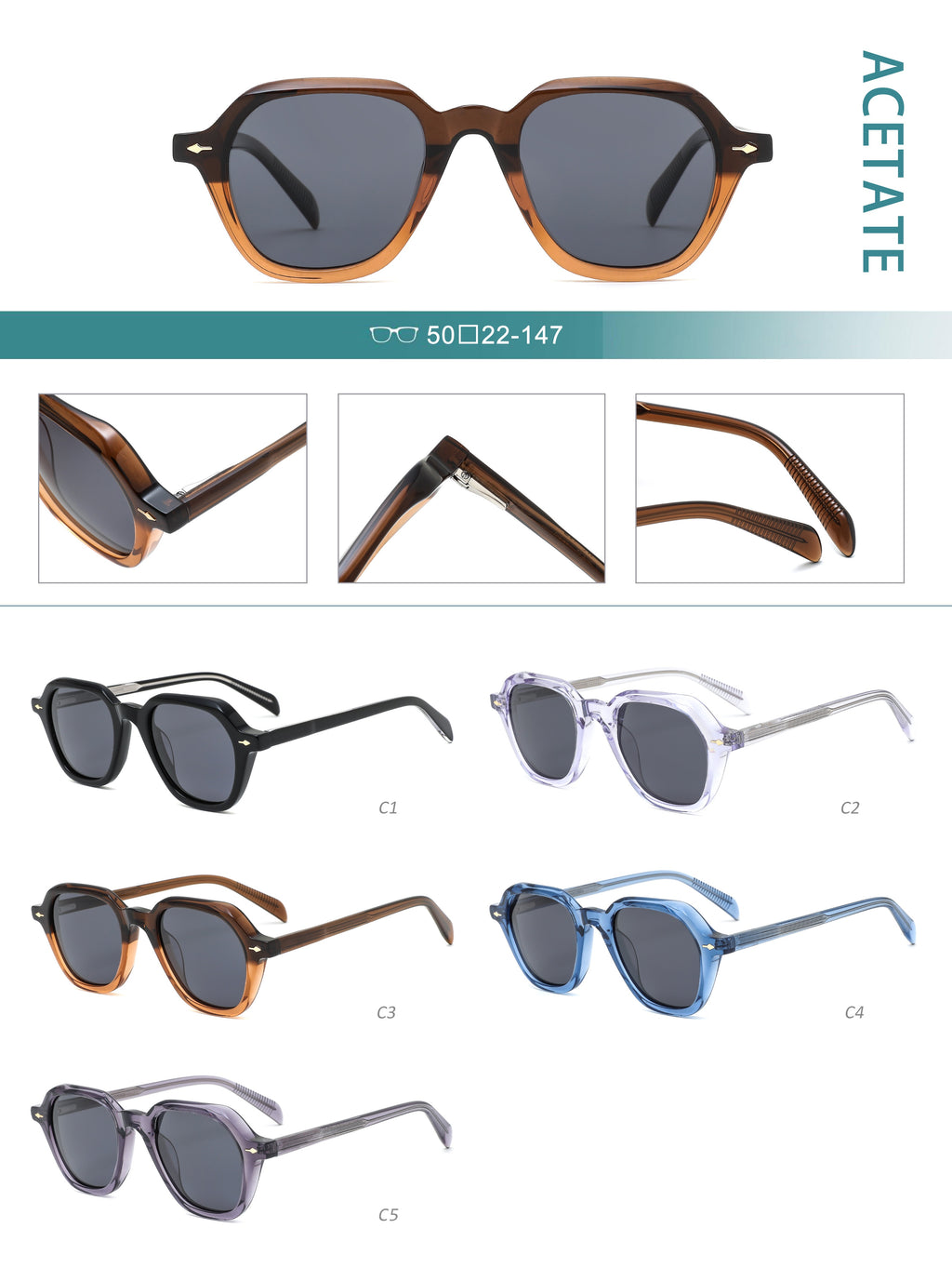 Ironclad |Classic Square Acetate Sunglasses