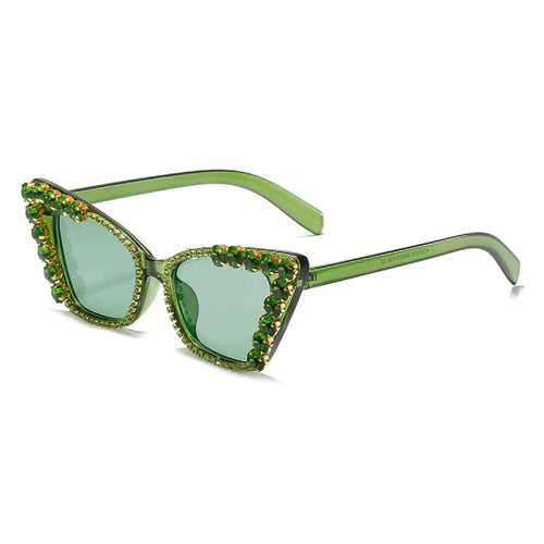 Amora | Rhinestone Cat-Eye Acetate Sunglasses