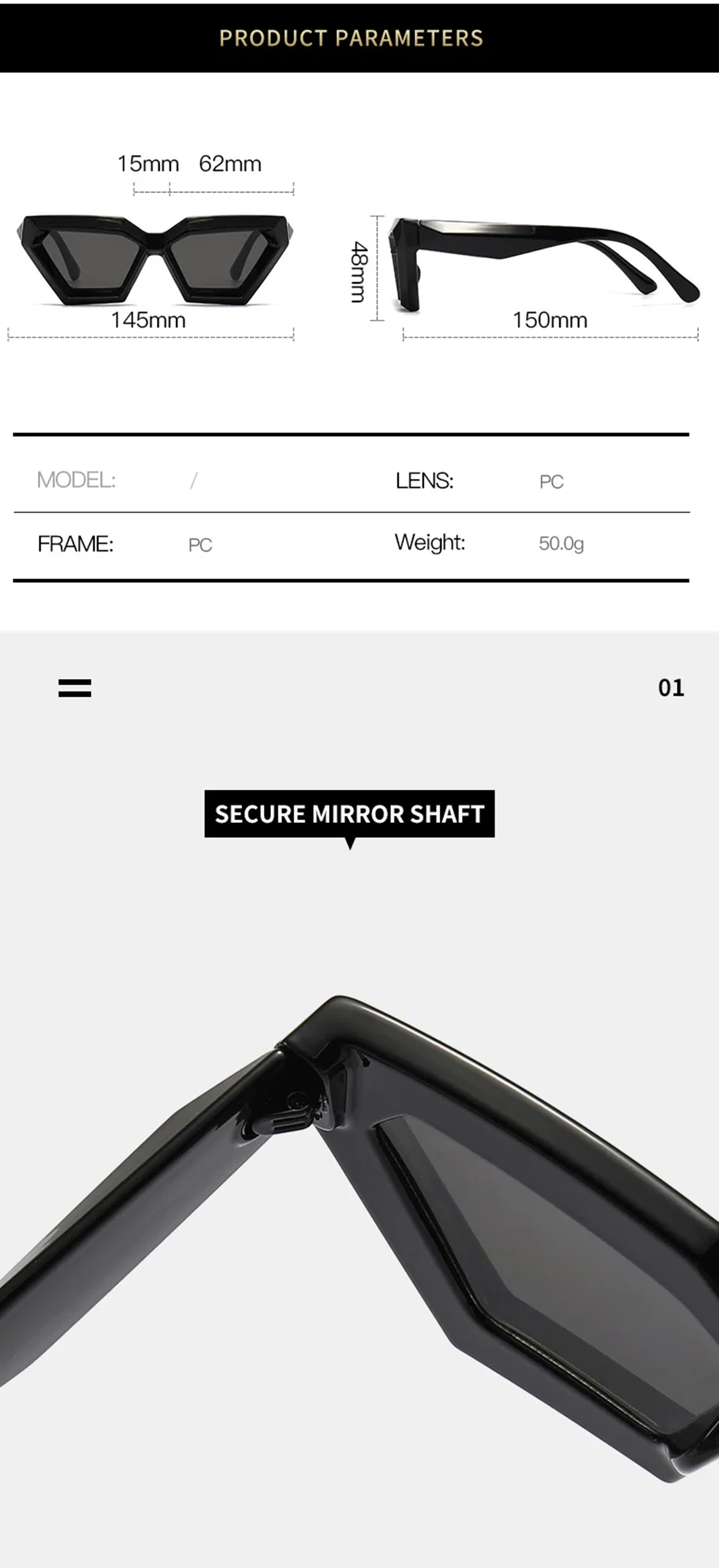 Facet |Fashion Hexagonal PC Sunglasses
