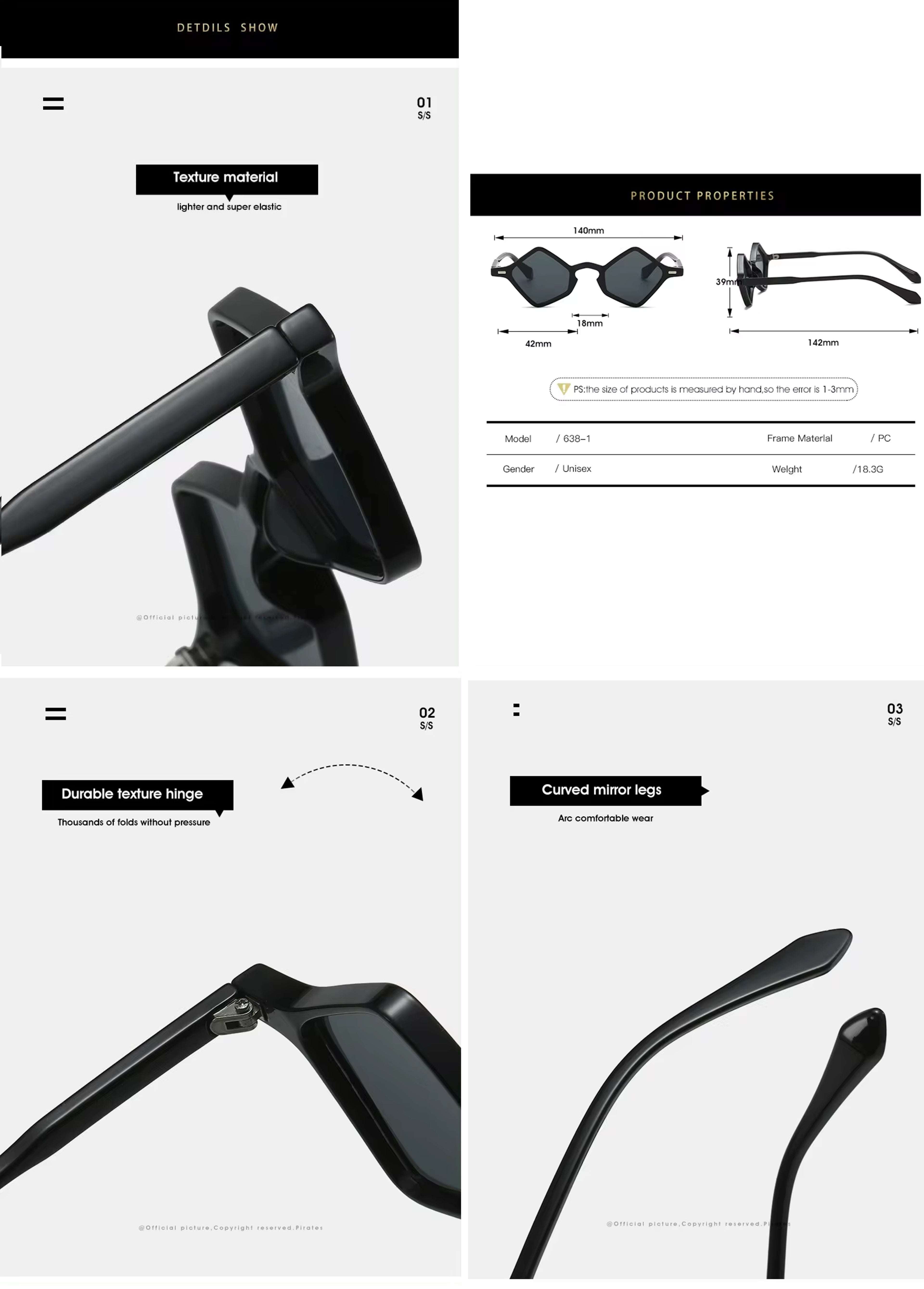 Kyoto |Fashion Hexagonal PC Sunglasses
