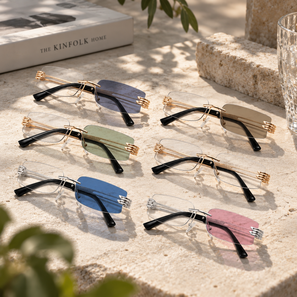 Shift Elio | Photochromic Rectangle Rimless Sunglasses