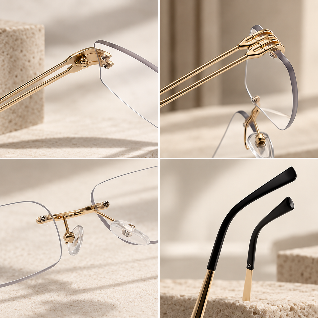 Shift Elio | Photochromic Rectangle Rimless Sunglasses