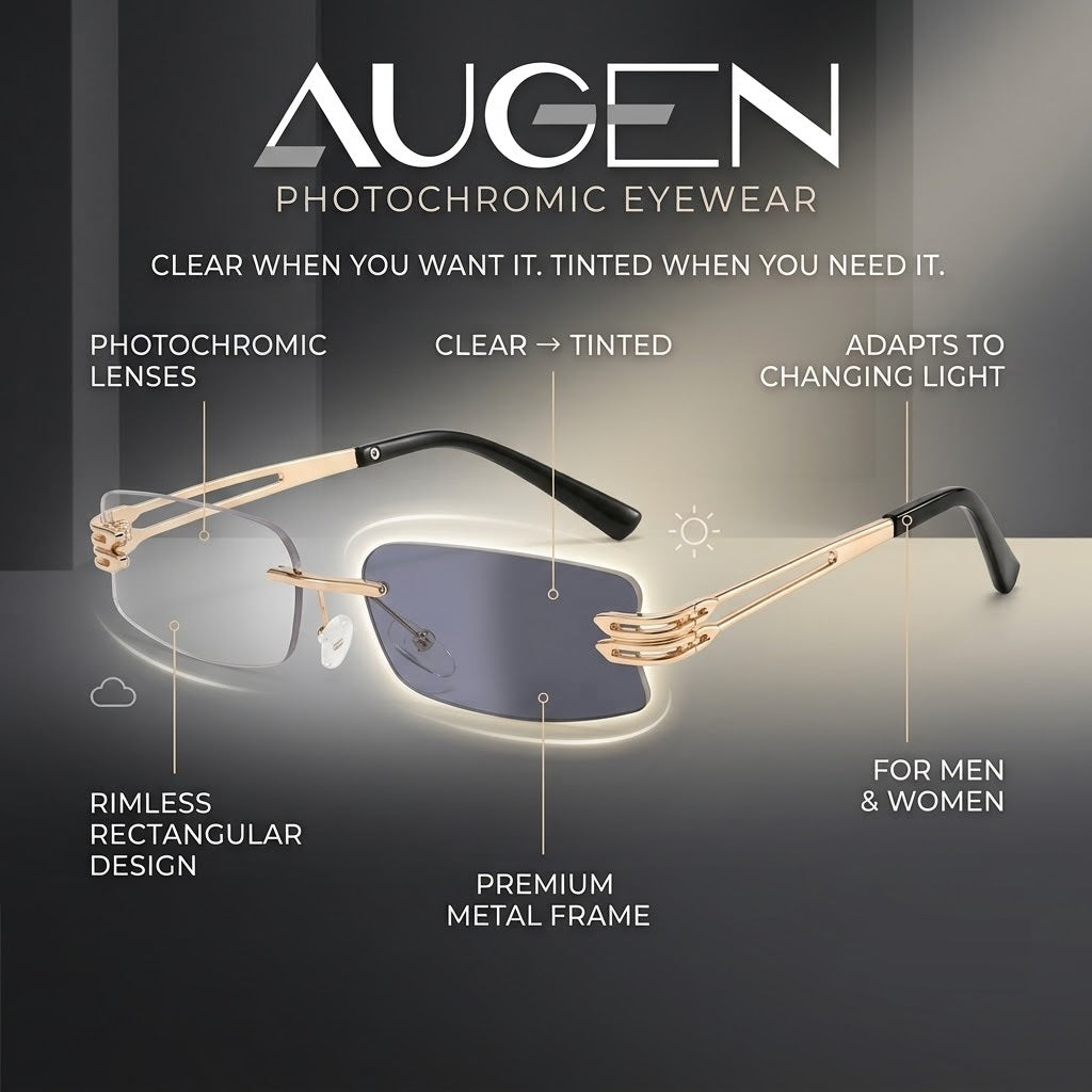 Shift Elio | Photochromic Rectangle Rimless Sunglasses