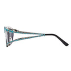 Topazia |Rhinestone Oval Metal Sunglasses