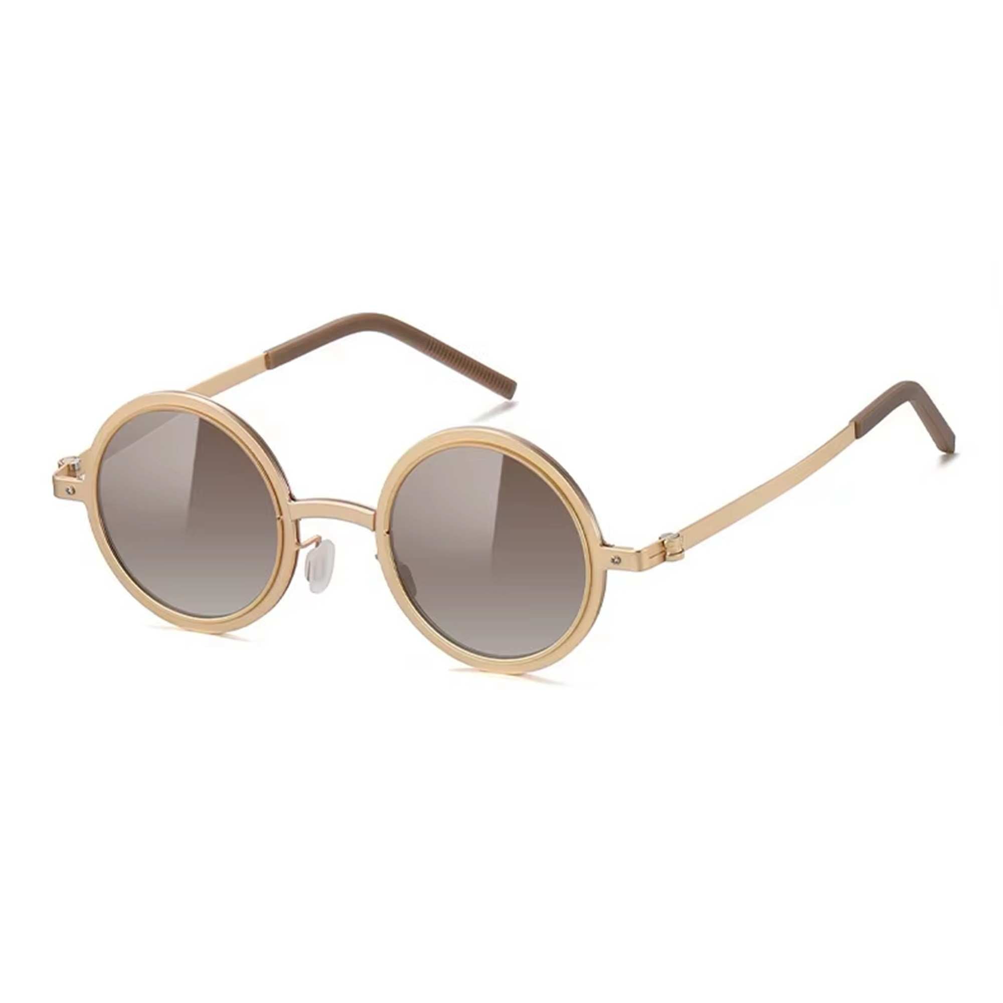 Citrine | Adjustable Tint Round Metal Sunglasses