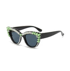 Garnexa | Rhinestone Cat-Eye Acetate Sunglasses