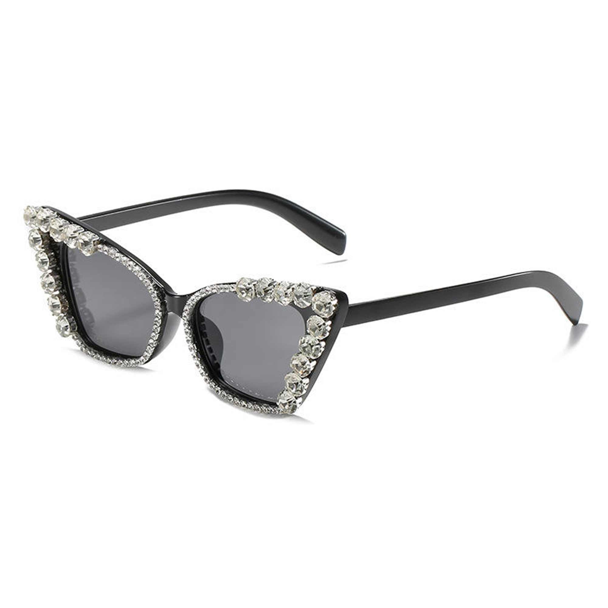 Amora | Rhinestone Cat-Eye Acetate Sunglasses