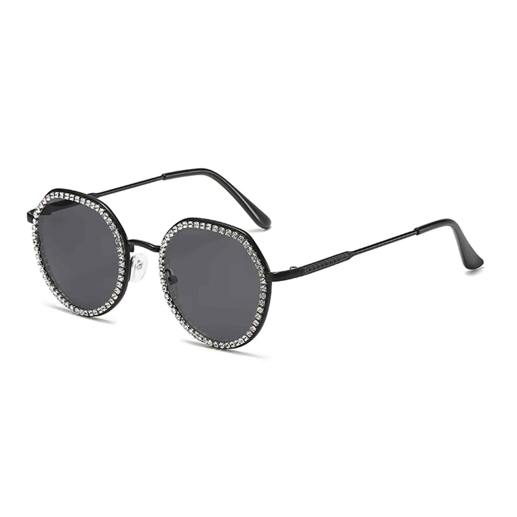 The Lyricist | Rhinestone Round Acetate Sunglasses