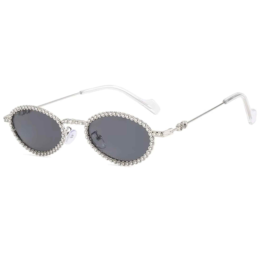 Diamora | Rhinestone Oval Acetate Sunglasses