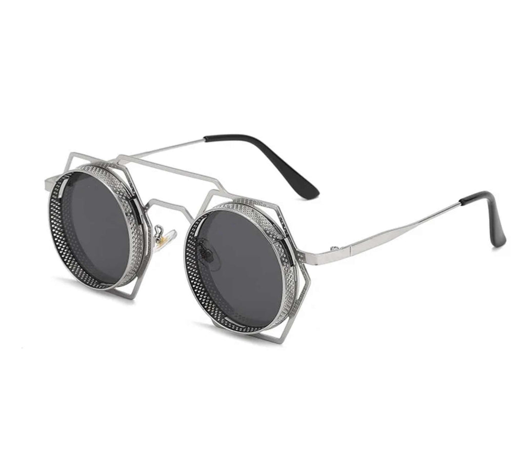 Phaedra | Retro Vintage Round Hexagonal Metal Sunglasses