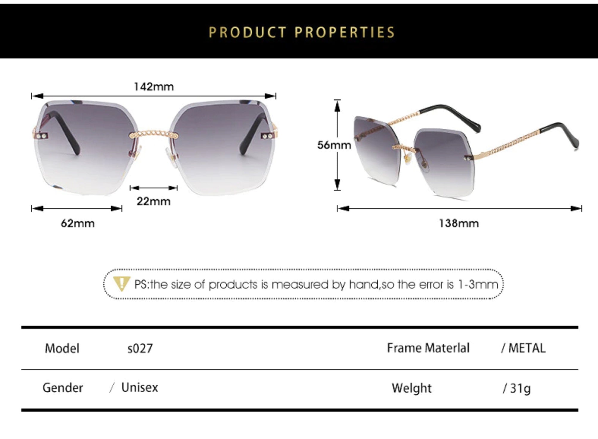 Travertine |Oversized Square PC Sunglasses
