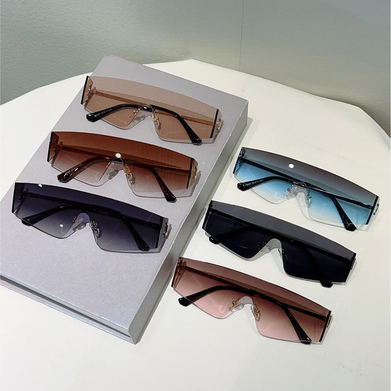 Vector |Futuristic Wraparound Metal Sunglasses