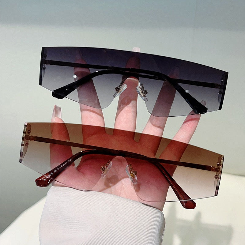 Vector |Futuristic Wraparound Metal Sunglasses