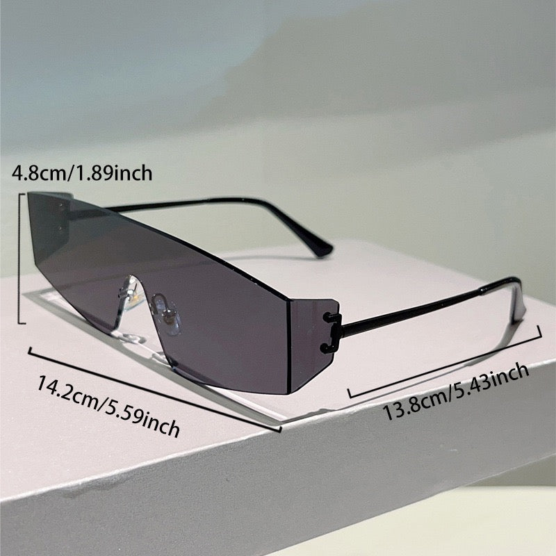 Vector |Futuristic Wraparound Metal Sunglasses