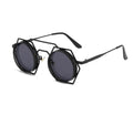 Phaedra | Retro Vintage Round Hexagonal Metal Sunglasses