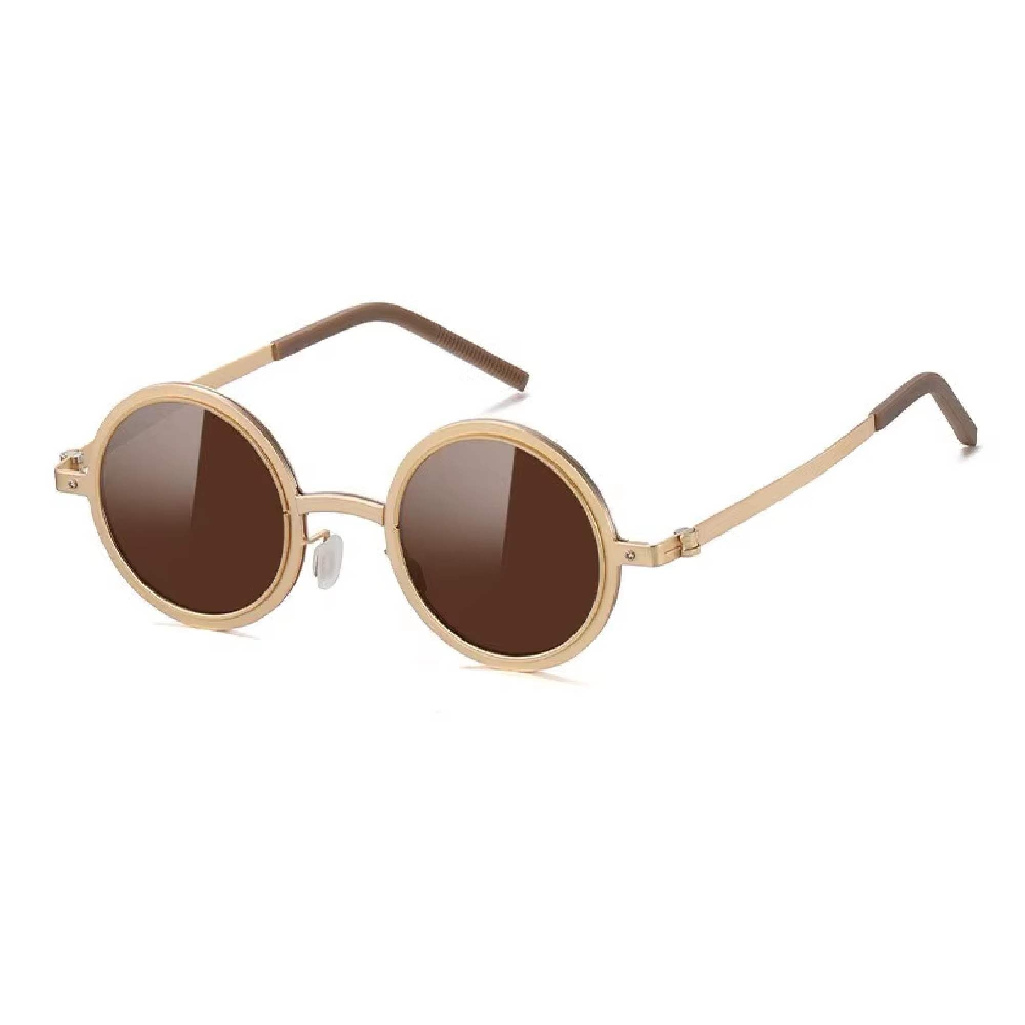 Citrine | Adjustable Tint Round Metal Sunglasses