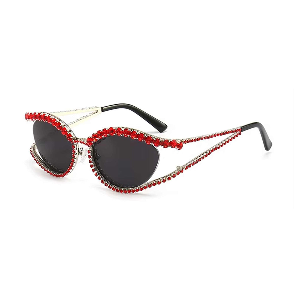 Topazia | Rhinestone Oval Acetate Sunglasses
