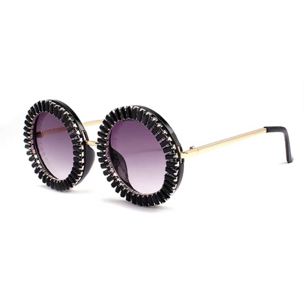 Opalya | Rhinestone Round Acetate Sunglasses