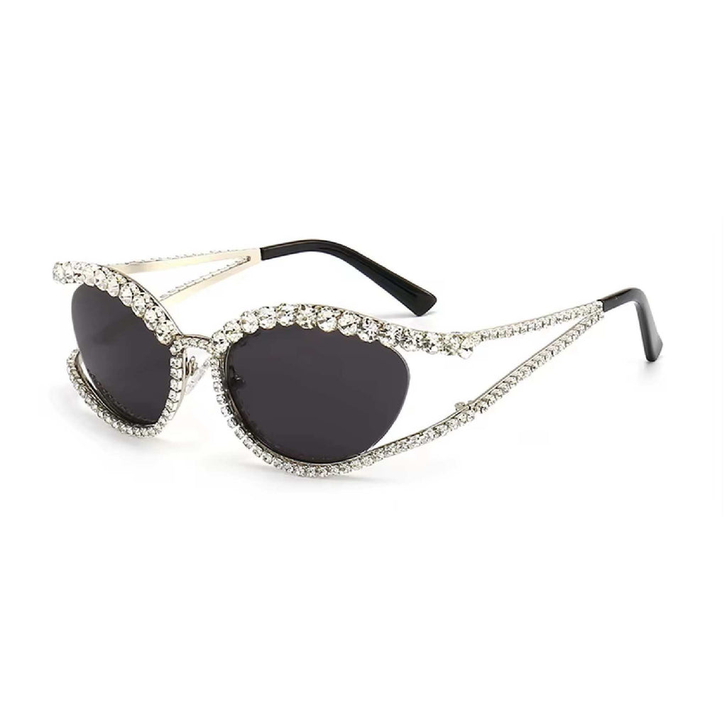 Topazia | Rhinestone Oval Acetate Sunglasses