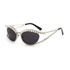 Topazia | Rhinestone Oval Acetate Sunglasses
