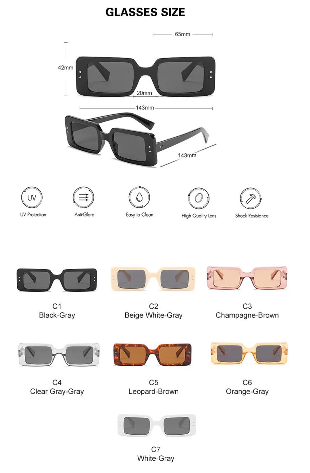 Garnet |Classic Rectangle PC Sunglasses
