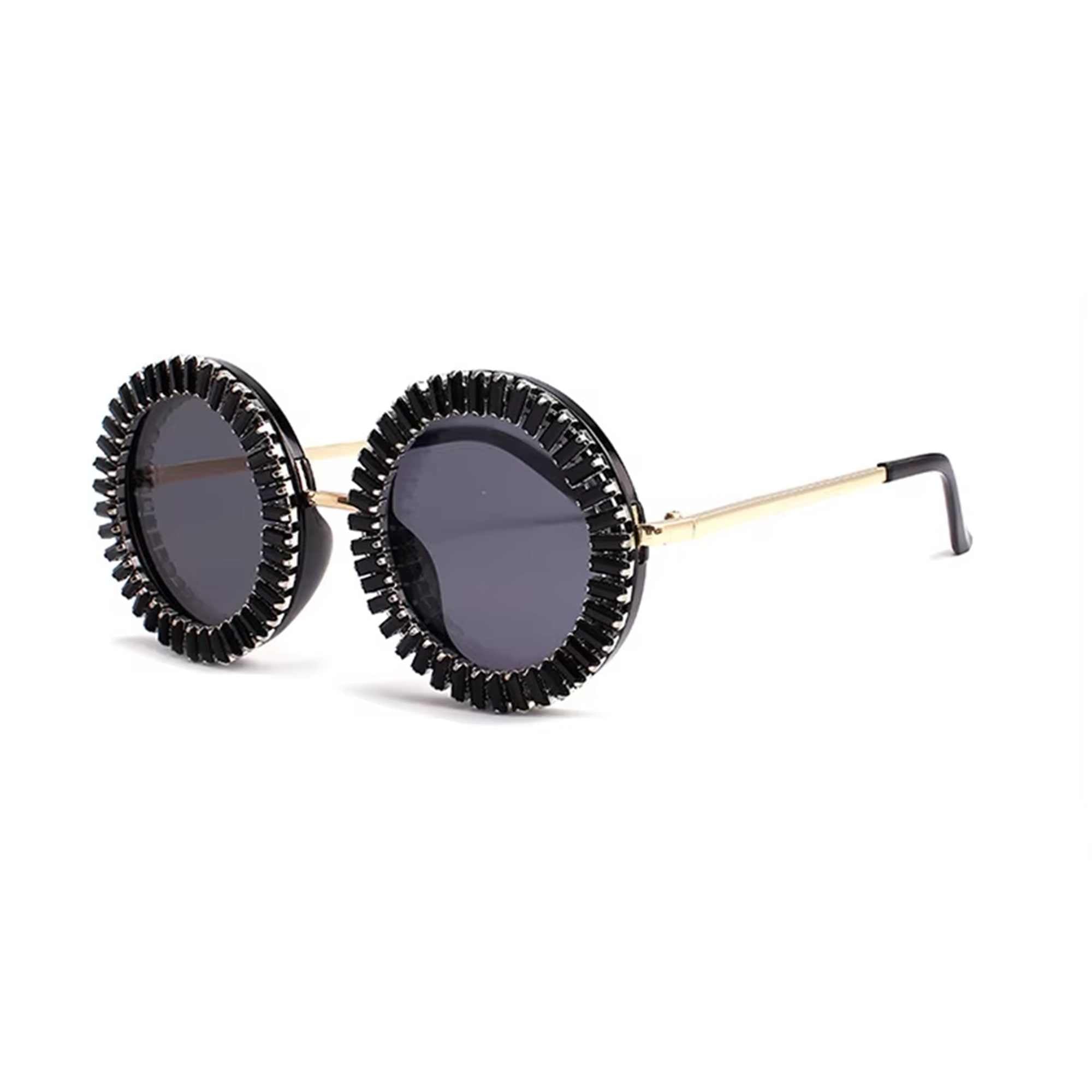 Opalya | Rhinestone Round Acetate Sunglasses