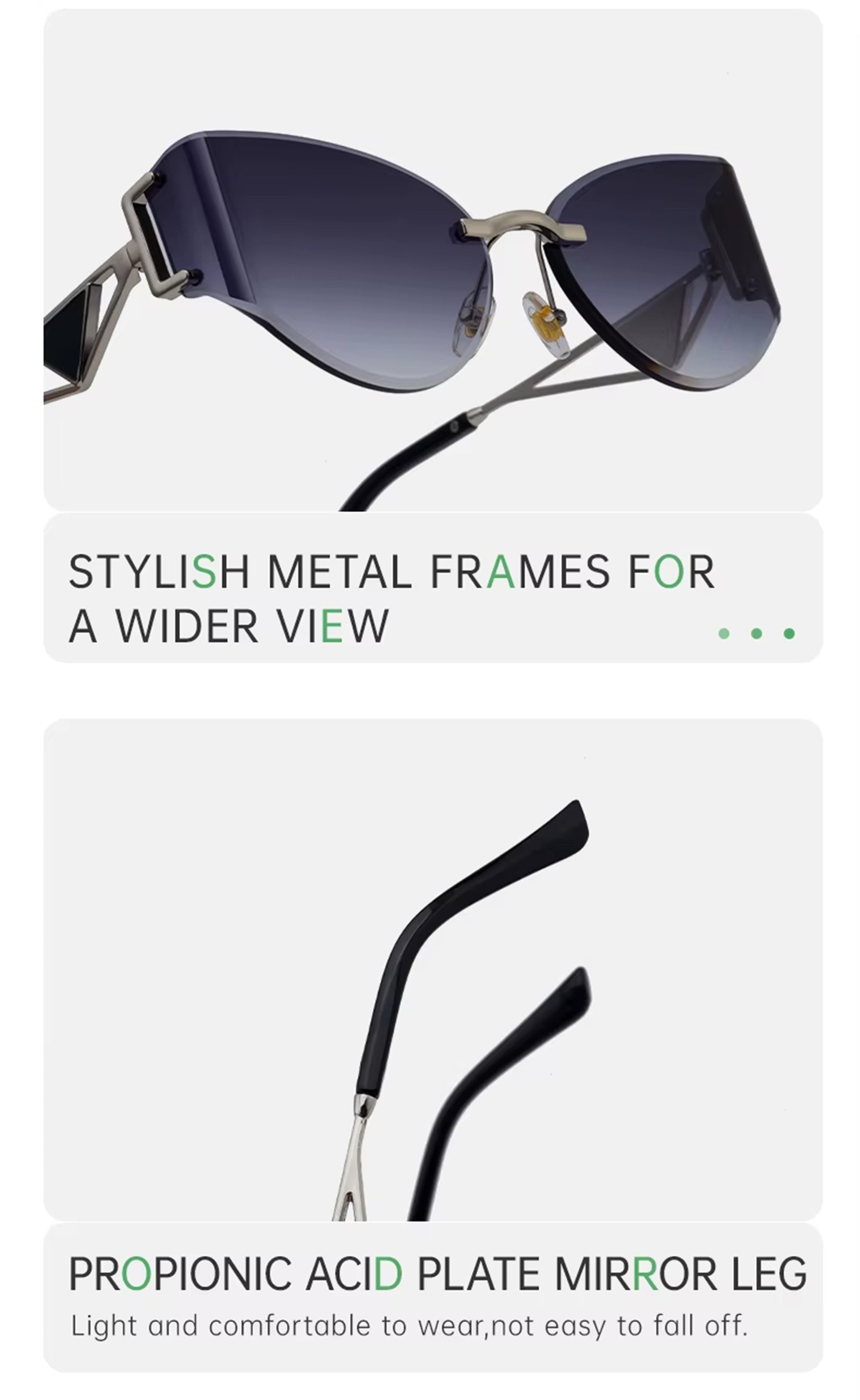 The Vanguard II |Classic Cat-Eye Metal Sunglasses