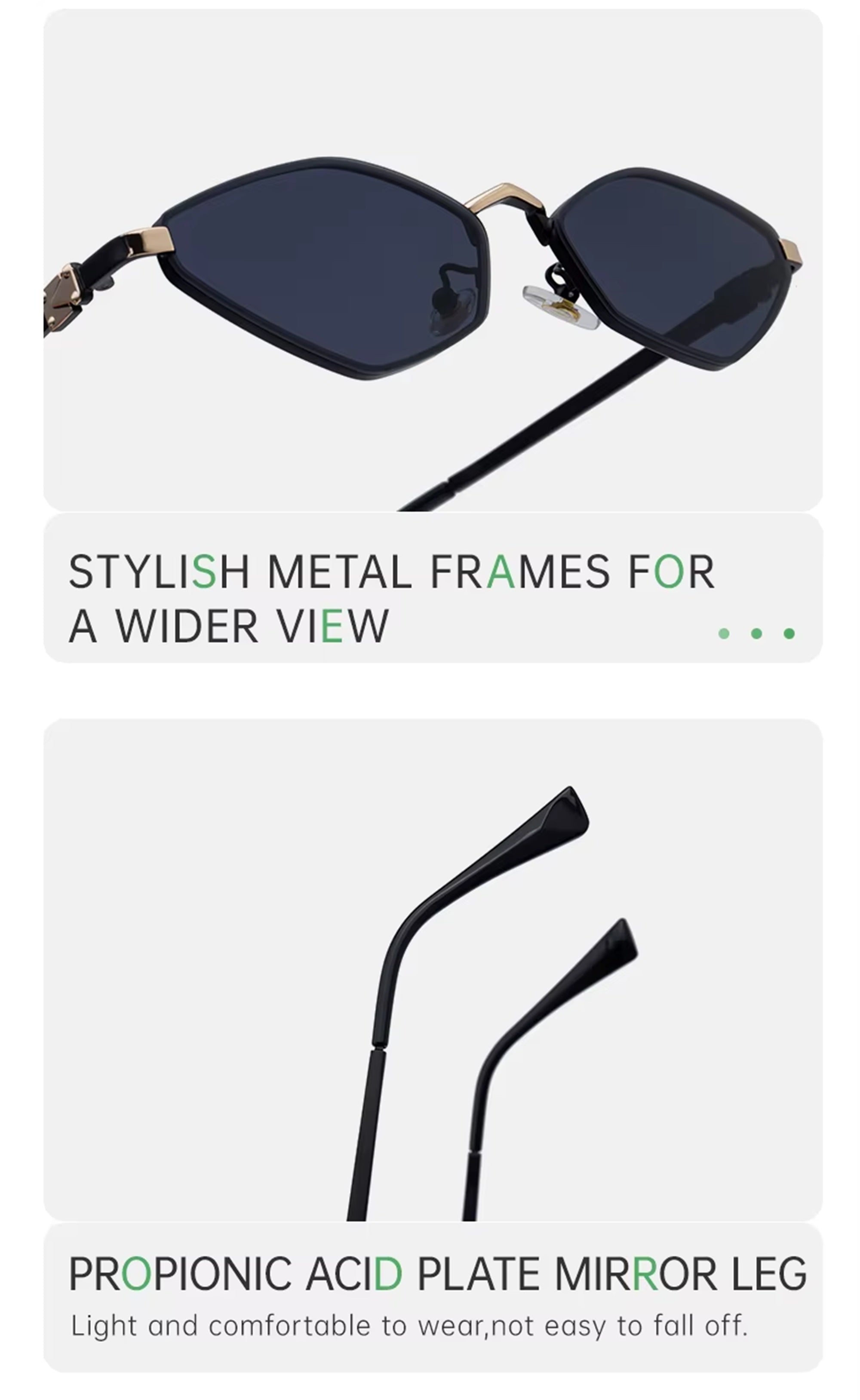 Onyx |Classic Cat-Eye Metal Sunglasses
